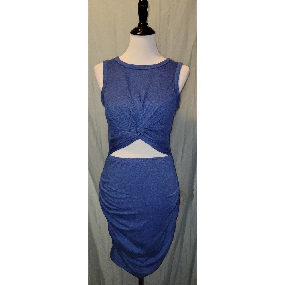 Nwot Blue tie knot Dress With Cut out womens small - Picture 3 of 4